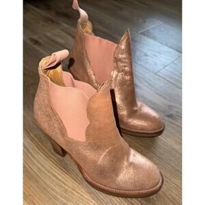 ACNE STUDIOS Rose Gold Metallic Leather Western Style Boots - size 40/9.5 - S3